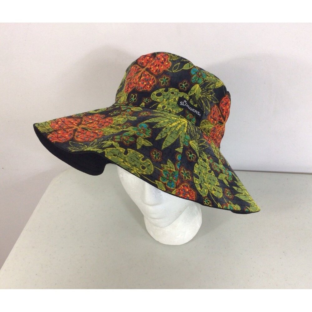 Sloggers Green and Black Sun Hat Wide Brim